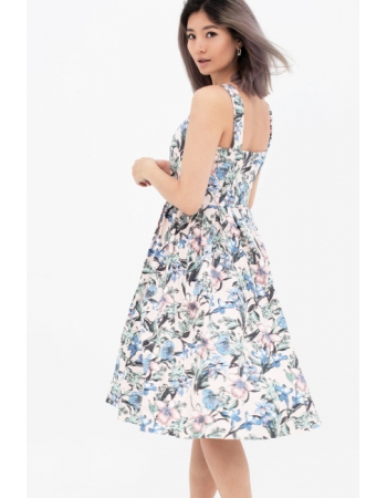 Платье-сарафан для беременных и кормящих с цветочным принтом, персиковый СКИДКА