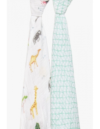 Муслиновые пеленки для новорожденных Aden Anais большие, набор 2, Around The World