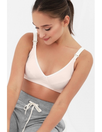 Бюстгальтер для кормления и беременных хлопковый, светло-розовый