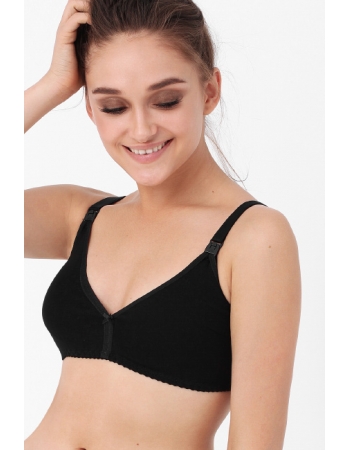 Бюстгальтер для кормления и  беременных бесшовный, цвет черный