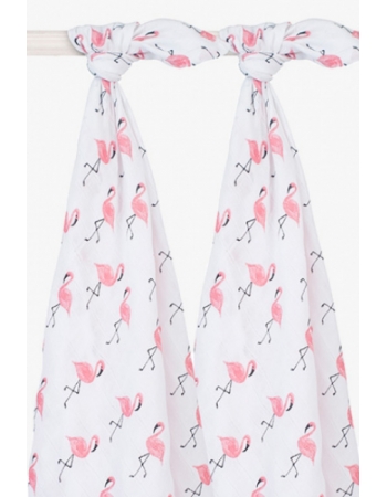 Муслиновые пеленки для новорожденного Jollein, большие, Flamingo