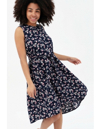 Сарафан для беременных и кормящих с цветочным принтом, синее