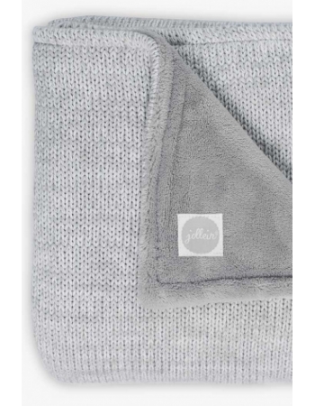 Плед для новорожденного вязаный с мехом Jollein Melange, серый, средний