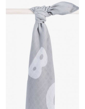 Пеленка/простынь муслиновая для новорожденного Jollein большая, ABC, Soft Grey