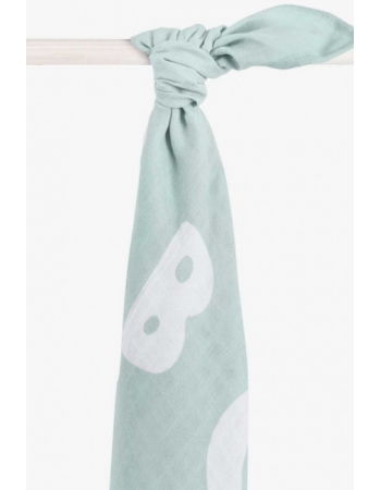 Муслиновая пеленка/простынь для новорожденного Jollein большая, ABC, Stone Green