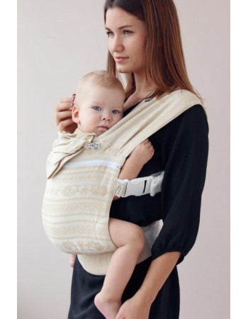 Эрго рюкзак шарфовый с бамбуком Карауш растущий 4x4, Adel Baked Milk