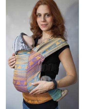Эрго рюкзак шарфовый с бамбуком двусторонний Карауш, Adel Elegance/Kuzma Rainbow Opal