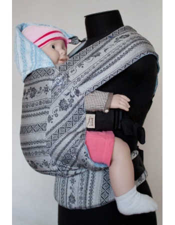 Эрго рюкзак шарфовый с бамбуком двусторонний Карауш, Adel Elegance/Sky