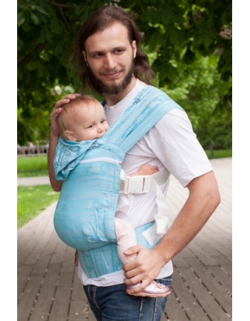 Эрго рюкзак шарфовый с бамбуком Карауш растущий 4x4, Kuzma Ocean