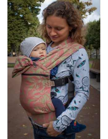 Эрго рюкзак шарфовый Карауш растущий, Leaves Purple