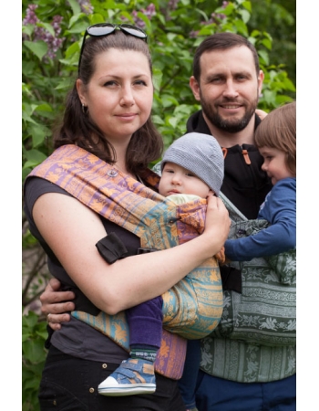 Эрго рюкзак Карауш шарфовый с бамбуком, Kuzma Rainbow Opal