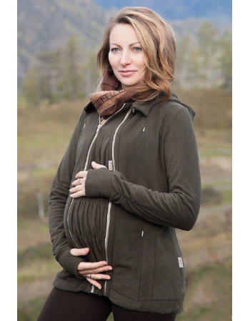 Слингокуртка флисовая Эркелей 3в1, темно-оливковый