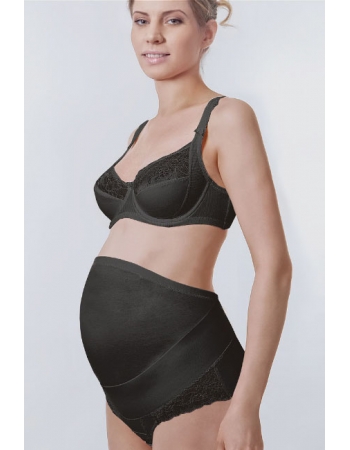 Бандаж трусы для беременных дородовой с кружевом, черный