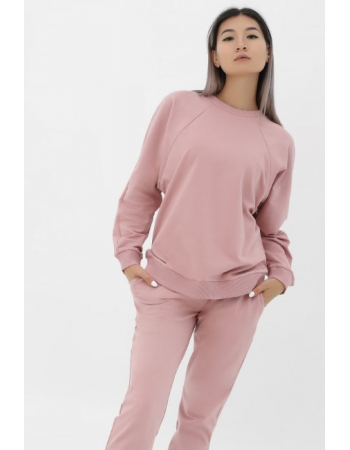 Костюм для кормящих и беременных из футера, розовый