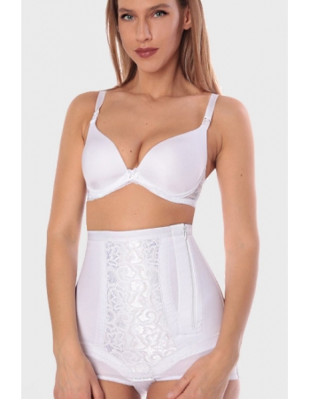 Бандаж трусы послеродовой высокий с косточками, белый