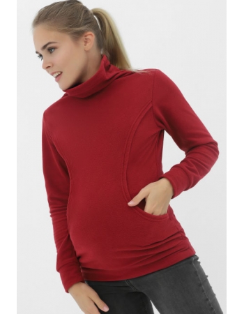Толстовка для кормящих и беременных флисовая, цвет бордовый