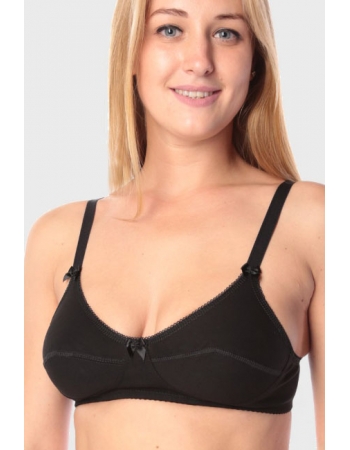 Бюстгальтер для кормления и беременных хлопковый (мягкий), черный
