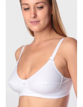 Бюстгальтер для кормления и беременных хлопковый (мягкий), белый