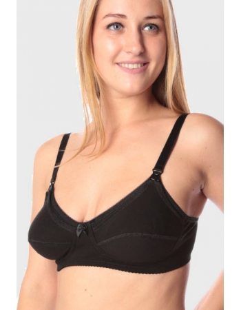 Бюстгальтер для кормления Классика (хлопковый, мягкий), черный