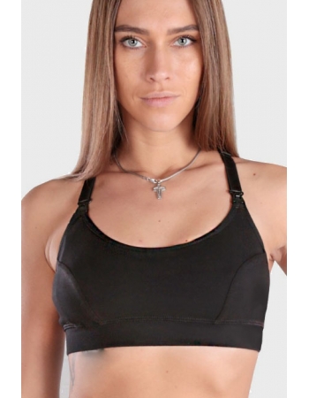 Бюстгальтер-топ для кормления и беременных мягкий (хлопковый), черный