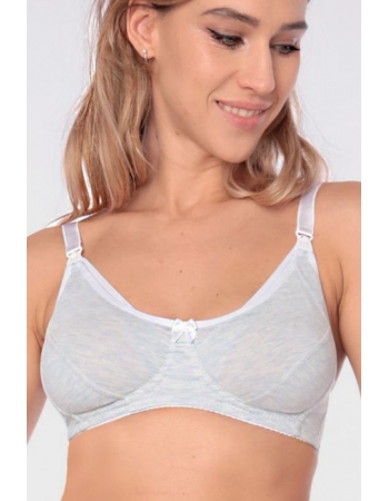 Бюстгальтер для кормления и беременных классический хлопковый, голубой меланж