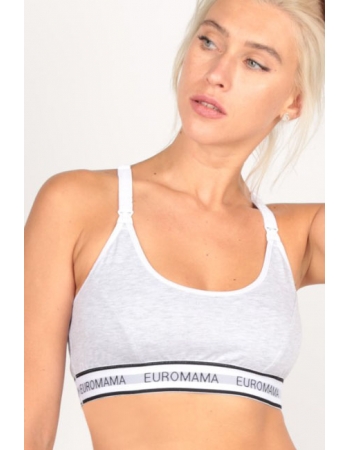 Бюстгальтер-топ для кормления и беременных Sport, серый меланж