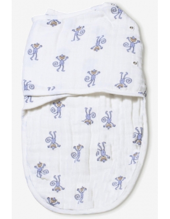 Пеленка кокон для новорожденных муслиновая на кнопках Aden&Anais, Jungle jam monkey
