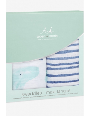 Пеленки муслиновые для новорожденных Aden&Anais большие, набор 2, Seafaring