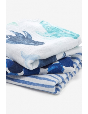 Муслиновые пеленки Aden&Anais для новорожденных средние, набор 3, Seafaring