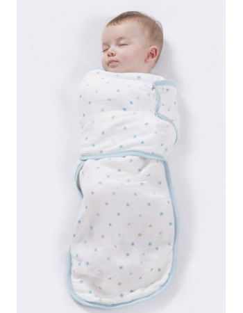 Пеленка кокон для новорожденных муслиновая на кнопках Aden&Anais, Oh boy stars