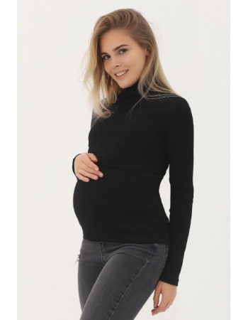 Водолазка для беременных и кормящих Гольф, черная