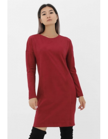 Платье для кормящих и беременных замшевое, гранат