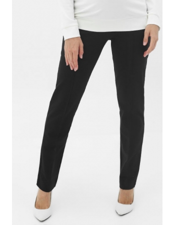 Брюки для беременных с вставкой на живот классические, черные