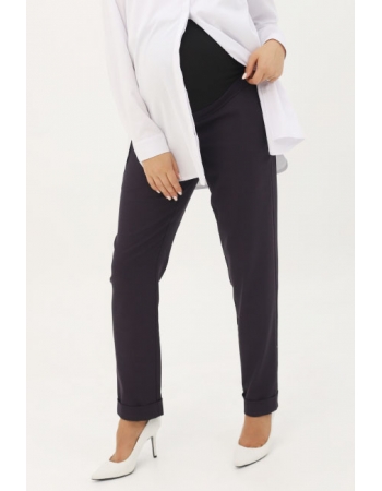 Брюки для беременных и родивших зауженные с отворотами, фиолетовые