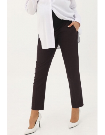 Брюки для беременных и родивших укороченные зауженные, темно-бордовые