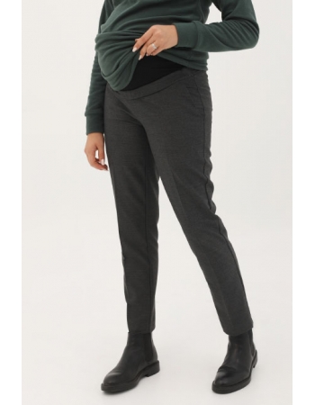 Брюки для беременных и родивших укороченные зауженные, темно-серые