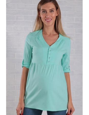 Блуза для беременных с коротким рукавом, цвет ментол