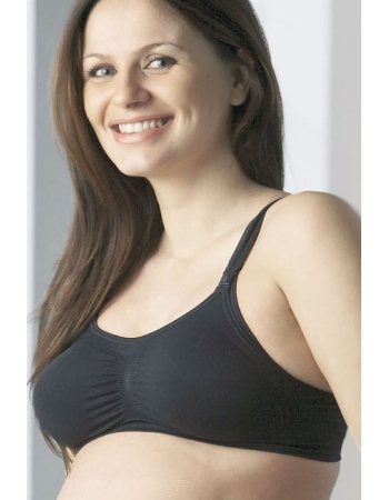 Бюстгальтер для кормления и беременных (бесшовный) Cindy, черный