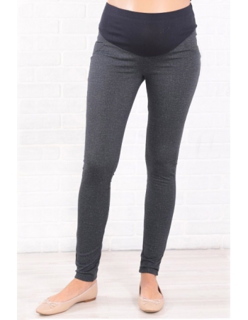 Брюки для беременных зауженные с начесом, черные