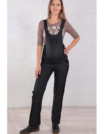 Комбинезон для беременных болонь (на флисе), черный