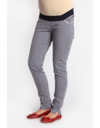 Брюки для беременных и родивших узкие, синий принт