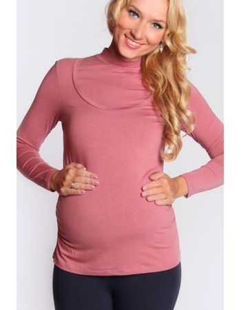 Водолазка для кормящих и беременных, роза