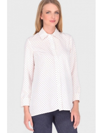 Блуза-рубашка для беременных в горох, цвет молочный
