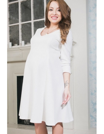 Платье для кормящих и беременных клеш, белое