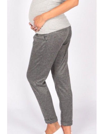Брюки для беременных и родивших полуспорт, черный меланж