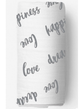 Муслиновая пеленка для новорожденных Adam Stork большая, Happiness