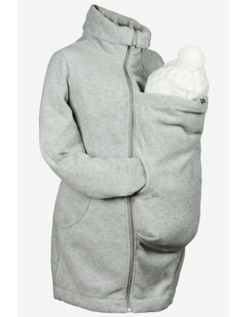 Флисовая слингокуртка и куртка для беременных, дымчатый