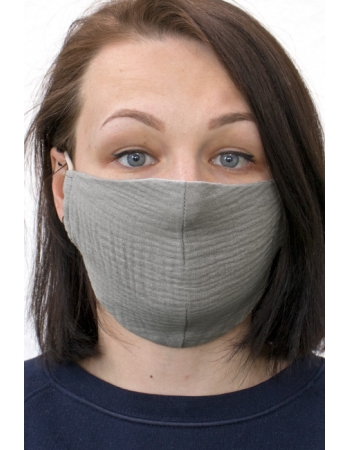 Маска медицинская многоразовая из муслина (для взрослого), серый