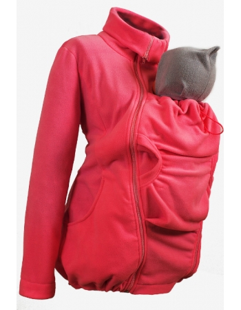 Флисовая слингокуртка и куртка для беременных, коралловый