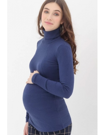 Водолазка для беременных и кормящих, индиго